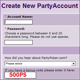 Party Poker Sign Up Code